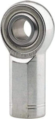 Made in USA - 1" ID, 2-3/4" Max OD, 76,205 Lb Max Static Cap, Plain Female Spherical Rod End - 1-14 RH, 1-1/8" Shank Diam, 2-1/8" Shank Length, Alloy Steel with Steel Raceway - Exact Tool & Supply