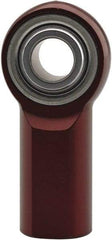 Made in USA - 1/2" ID, 1-5/16" Max OD, 7,006 Lb Max Static Cap, Plain Female Spherical Rod End - 1/2-20 RH, 1/2" Shank Diam, 1-1/16" Shank Length, Aluminum with Steel Raceway - Exact Tool & Supply