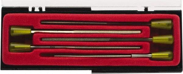 Value Collection - 3 Piece Diamond Pattern File Set - Set Includes Comprise, Square, Half Round, Round - Exact Tool & Supply