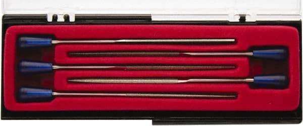 Value Collection - 5 Piece Diamond Pattern File Set - Set Includes Comprise, Square, Half Round, Round - Exact Tool & Supply