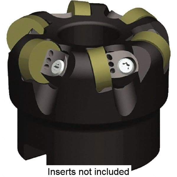 Kennametal - 2-1/2" Cut Diam, 1/4" Max Depth, 3/4" Arbor Hole, 6 Inserts, RNGN120400 Insert Style, Indexable Copy Face Mill - KCRA Cutter Style, 20,300 Max RPM, 1-3/4 High, Series KCRA - Exact Tool & Supply