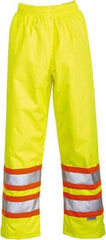 Viking - Size 2XL, High Visibility Lime, Rain, Wind Resistant Pants - No Pockets - Exact Tool & Supply