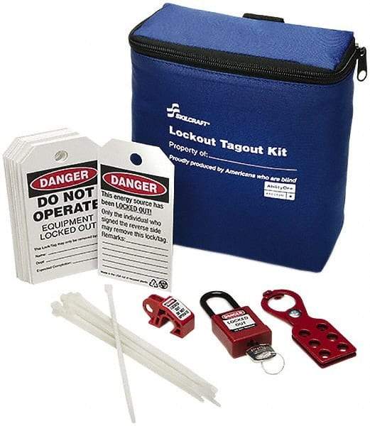 Ability One - 24 Piece Lockout Tagout Kit - Keyed Differently, Comes in Carrying Case - Exact Tool & Supply
