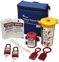 Ability One - 27 Piece Lockout Tagout Kit - Keyed Differently, Comes in Carrying Case - Exact Tool & Supply