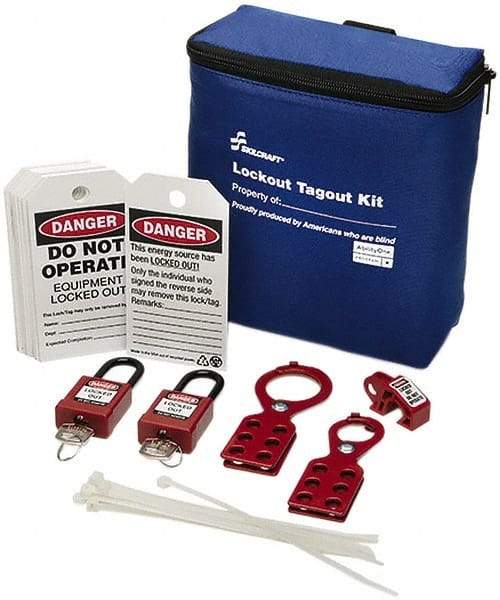 Ability One - 26 Piece Lockout Tagout Kit - Keyed Differently, Comes in Carrying Case - Exact Tool & Supply