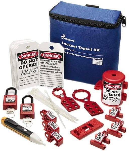 Ability One - 35 Piece Electrical Lockout Kit - Keyed Differently, Comes in Carrying Case - Exact Tool & Supply