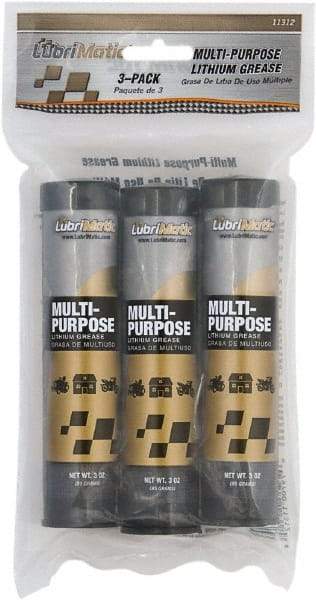 LubriMatic - 3 oz Cartridge Lithium General Purpose Grease - Black, 280°F Max Temp, NLGIG 1-1/2, - Exact Tool & Supply