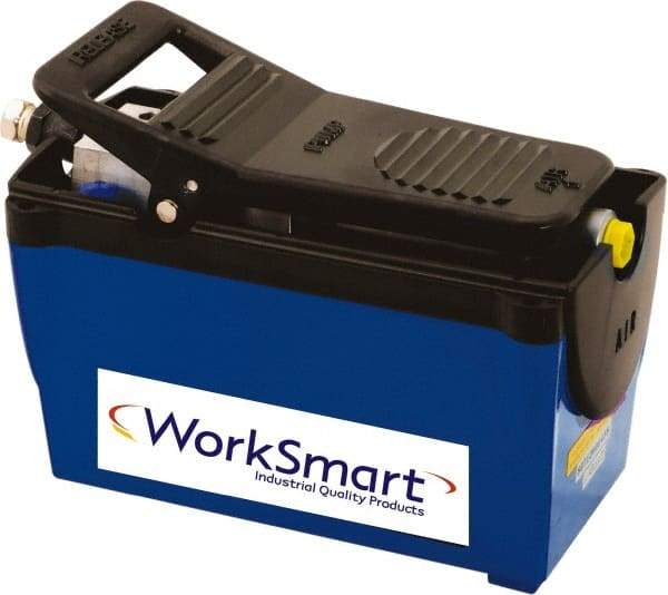 Value Collection - 10,000 psi Air-Hydraulic Pump & Jack - 122.1 Cu In Oil Capacity, Use with Single Acting Cylinders, Advance, Hold & Retract - Exact Tool & Supply