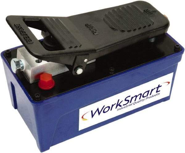 Value Collection - 10,000 psi Air-Hydraulic Pump & Jack - 91.5 Cu In Oil Capacity, Use with Single Acting Cylinders, Advance, Hold & Retract - Exact Tool & Supply