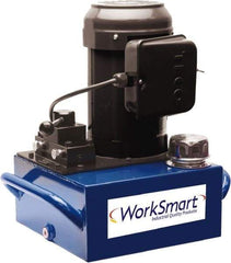 Value Collection - 10,000 psi Electric Hydraulic Pump & Jack - 2 Gal Oil Capacity, 3-Way, 3 Position Valve, Use with Single Acting Cylinders, Advance, Hold & Retract - Exact Tool & Supply