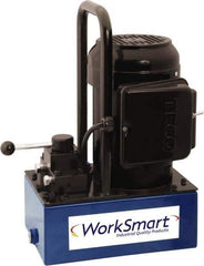 Value Collection - 10,000 psi Electric Hydraulic Pump & Jack - 1 Gal Oil Capacity, 3-Way, 3 Position Valve, Use with Single Acting Cylinders, Advance, Hold & Retract - Exact Tool & Supply