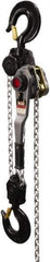 Jet - 18,000 Lb Lifting Capacity, 10' Lift Height, Lever with Overload Protection Hoist - Made from Chain, 79 Lb Avg Pull to Lift Rated Load - Exact Tool & Supply