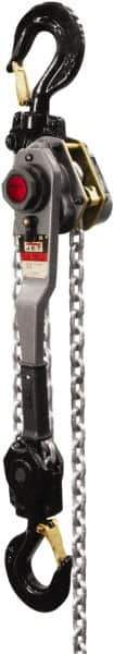 Jet - 12,000 Lb Lifting Capacity, 10' Lift Height, Lever with Overload Protection Hoist - Made from Chain, 64 Lb Avg Pull to Lift Rated Load - Exact Tool & Supply