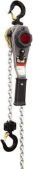 Jet - 1,500 Lb Lifting Capacity, 20' Lift Height, Lever with Overload Protection Hoist - Made from Chain - Exact Tool & Supply