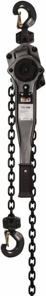Jet - 3,000 Lb Lifting Capacity, 15' Lift Height, Lever Hoist - Made from Chain, 49 Lb Avg Pull to Lift Rated Load - Exact Tool & Supply