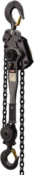 Jet - 12,000 Lb Lifting Capacity, 5' Lift Height, Lever Hoist - Made from Chain, 77 Lb Avg Pull to Lift Rated Load - Exact Tool & Supply