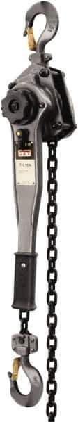 Jet - 3,000 Lb Lifting Capacity, 15' Lift Height, Lever Hoist - Made from Chain, 49 Lb Avg Pull to Lift Rated Load - Exact Tool & Supply