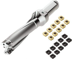 Seco - 3-3/4" Max Drill Depth, 3xD, 1-1/4" Diam, Indexable Insert Drill - 2 Inserts, 1-1/4" Shank Diam, Weldon Flat Shank - Exact Tool & Supply