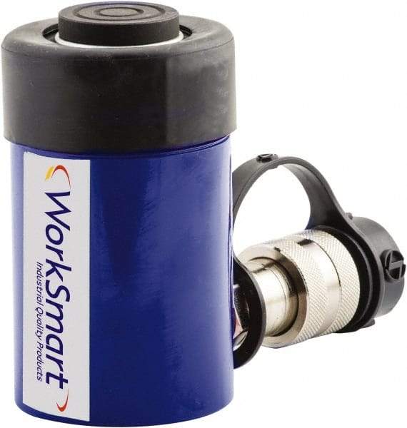 Value Collection - 15 Ton, 0.98" Stroke, 3.07 Cu In Oil Capacity, Portable Hydraulic Single Acting Cylinder - 3.14 Sq In Effective Area, 4.88" Lowered Ht., 5.86" Max Ht., 2" Cyl Bore Diam, 1.63" Plunger Rod Diam, 10,000 Max psi - Exact Tool & Supply