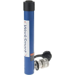 Value Collection - 5 Ton, 7.09" Stroke, 7.09 Cu In Oil Capacity, Portable Hydraulic Single Acting Cylinder - 1 Sq In Effective Area, 10.71" Lowered Ht., 17.8" Max Ht., 1.13" Cyl Bore Diam, 1" Plunger Rod Diam, 10,000 Max psi - Exact Tool & Supply