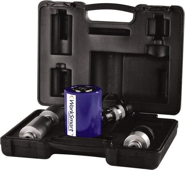 Value Collection - 10 Ton, 1.5" Stroke, 3.53 Cu In Oil Capacity, Portable Hydraulic Low Profile Kit Cylinder - 2.35 Sq In Effective Area, 3.48" Lowered Ht., 4.98" Max Ht., 1.73" Cyl Bore Diam, 1.5" Plunger Rod Diam - Exact Tool & Supply