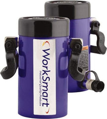 Value Collection - 75 Ton, 6.14" Stroke, 98.85 Cu In Oil Capacity, Portable Hydraulic Single Acting Cylinder - 16.1 Sq In Effective Area, 11.22" Lowered Ht., 18.36" Max Ht., 4.53" Cyl Bore Diam, 3.74" Plunger Rod Diam, 10,000 Max psi - Exact Tool & Supply