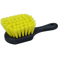8″ - Utility Scrub Brush, Recycled PET Fill, Short Handle, Foam Block - Exact Tool & Supply