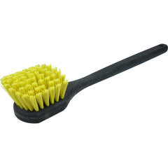 20″ - Utility Scrub Brush, Recycled PET Fill, Long Handle, Foam Block - Exact Tool & Supply