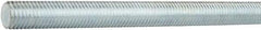 Made in USA - #10-24 2" OAL Fully Threaded Stud - Carbon Steel, Zinc-Plated Finish, Inch & Metric - Exact Tool & Supply