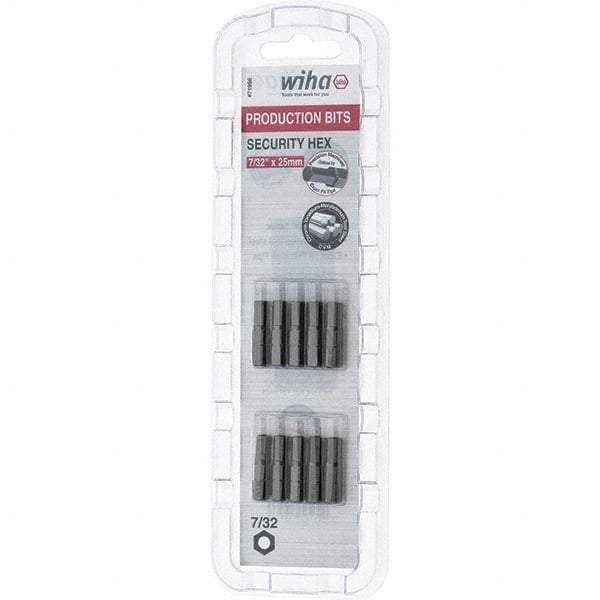 Wiha - 25mm Hex Screwdriver Bit - 1/4" Drive, 1" OAL - Exact Tool & Supply