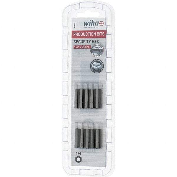 Wiha - 25mm Hex Screwdriver Bit - 1/4" Drive, 1" OAL - Exact Tool & Supply