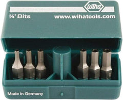 Wiha - 10 Piece, 1/4" Drive Screwdriver Tamperproof Bit Set - 3/32 to 3/16" Hex - Exact Tool & Supply