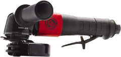 Chicago Pneumatic - 4-1/2" Wheel Diam, 12,000 RPM, Pneumatic Angle & Disc Grinder - 3/8-24 Spindle, 40 CFM, Rear Exhaust - Exact Tool & Supply