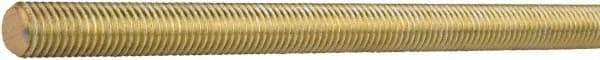 Value Collection - 3/4-10 UNC (Coarse), 2' Long, Alloy Steel General Purpose Threaded Rod - Yellow Zinc-Plated Finish, Right Hand Thread - Exact Tool & Supply
