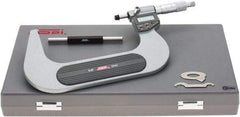 SPI - 5 to 6" Range, 0.00005" Resolution, Standard Throat IP65 Electronic Outside Micrometer - 0.0002" Accuracy, Ratchet Stop Thimble, Carbide-Tipped Face, LR44 Battery, Includes NIST Traceable Certification of Inspection - Exact Tool & Supply