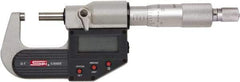 SPI - 4 to 5" Range, 0.00005" Resolution, Standard Throat IP65 Electronic Outside Micrometer - 0.0002" Accuracy, Ratchet Stop Thimble, Carbide-Tipped Face, LR44 Battery, Includes NIST Traceable Certification of Inspection - Exact Tool & Supply
