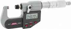 SPI - 0 to 1" Range, 0.00005" Resolution, Standard Throat IP65 Electronic Outside Micrometer - 0.0001" Accuracy, Ratchet Stop Thimble, Carbide-Tipped Face, LR44 Battery, Includes NIST Traceable Certification of Inspection - Exact Tool & Supply