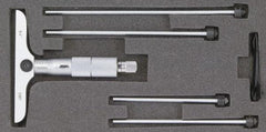 SPI - 0 to 12" Range, 12 Rod, Mechanical Depth Micrometer - Ratchet Stop Thimble, 4" Base Length, 0.001" Graduation, 4.5mm Rod Diam - Exact Tool & Supply