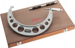 SPI - 8 to 9" Range, 0.0001" Graduation, Mechanical Outside Micrometer - Ratchet Stop Thimble, 5.12" Throat Depth, Accurate to 0.0002" - Exact Tool & Supply