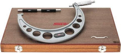 SPI - 7 to 8" Range, 0.0001" Graduation, Mechanical Outside Micrometer - Ratchet Stop Thimble, 4.61" Throat Depth, Accurate to 0.0002" - Exact Tool & Supply
