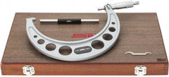 SPI - 6 to 7" Range, 0.0001" Graduation, Mechanical Outside Micrometer - Ratchet Stop Thimble, 4.1" Throat Depth, Accurate to 0.0002" - Exact Tool & Supply