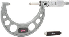SPI - 2 to 3" Range, 0.0001" Graduation, Mechanical Outside Micrometer - Ratchet Stop Thimble, 1.93" Throat Depth, Accurate to 0.0002" - Exact Tool & Supply
