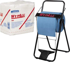 WypAll - X80 1/4 Fold Shop Towel/Industrial Wipes - Poly Pack, 12-1/2" x 12-1/2" Sheet Size, White - Exact Tool & Supply