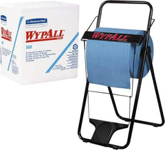 WypAll - X60 1/4 Fold Shop Towel/Industrial Wipes - Poly Pack, 12-1/2" x 12" Sheet Size, White - Exact Tool & Supply