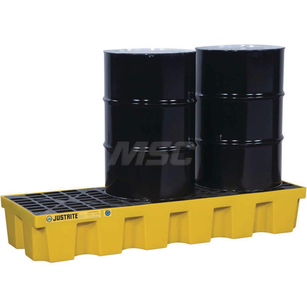 Justrite - Spill Pallets, Platforms, Sumps & Basins; Type: EcoPolyBlend? Spill Control Pallets ; Number of Drums: 3 ; Sump Capacity (Gal.): 75.00 ; Load Capacity (Lb.): 3700.000 ; Material: Polyethylene ; Height (Inch): 11.60 - Exact Tool & Supply