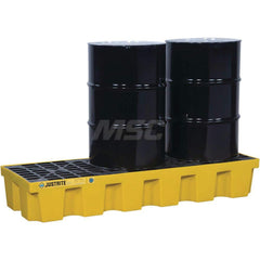 Justrite - Spill Pallets, Platforms, Sumps & Basins; Type: EcoPolyBlend? Spill Control Pallets ; Number of Drums: 3 ; Sump Capacity (Gal.): 75.00 ; Load Capacity (Lb.): 3700.000 ; Material: Polyethylene ; Height (Inch): 11.60 - Exact Tool & Supply