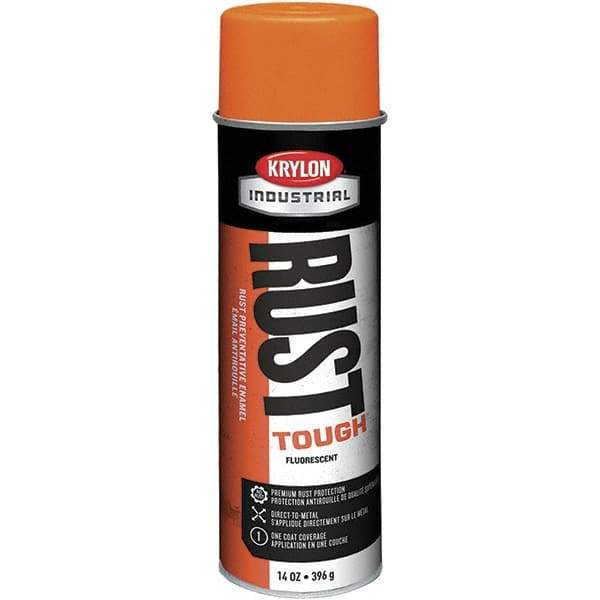 Krylon - Orange, 15 oz Net Fill, Fluorescent, Acrylic Enamel Spray Paint - 15 to 20 Sq Ft per Can, 20 oz Container - Exact Tool & Supply