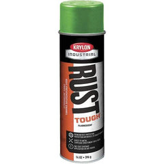 Krylon - Green, 15 oz Net Fill, Fluorescent, Acrylic Enamel Spray Paint - 15 to 20 Sq Ft per Can, 20 oz Container - Exact Tool & Supply