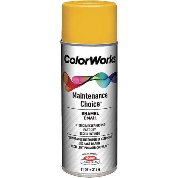 Krylon - Sunshine Yellow, 11 oz Net Fill, Gloss, Enamel Spray Paint - 15 to 18 Sq Ft per Can, 16 oz Container - Exact Tool & Supply