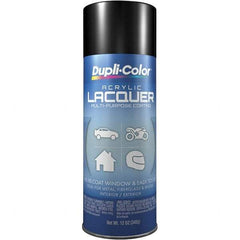 Dupli-Color - Black, Gloss, Lacquer Spray Paint - 12 to 14 Sq Ft per Can, 12 oz Container - Exact Tool & Supply